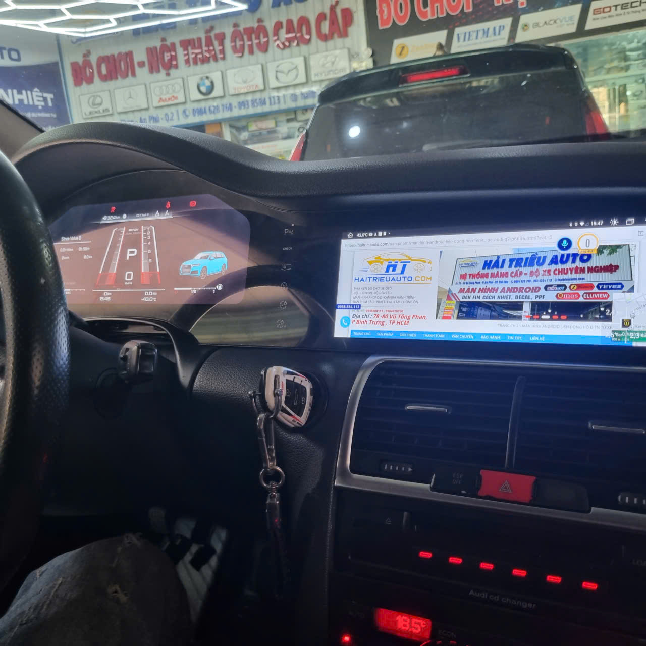 MÀN HÌNH ANDROID LIỀN ĐỒNG HỒ ĐIỆN TỬ XE AUDI Q7