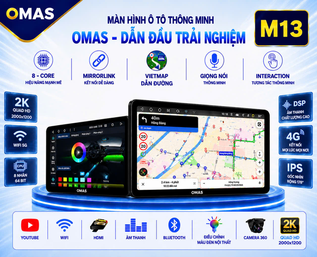 MÀN HÌNH ANDROID OMAS M13 360