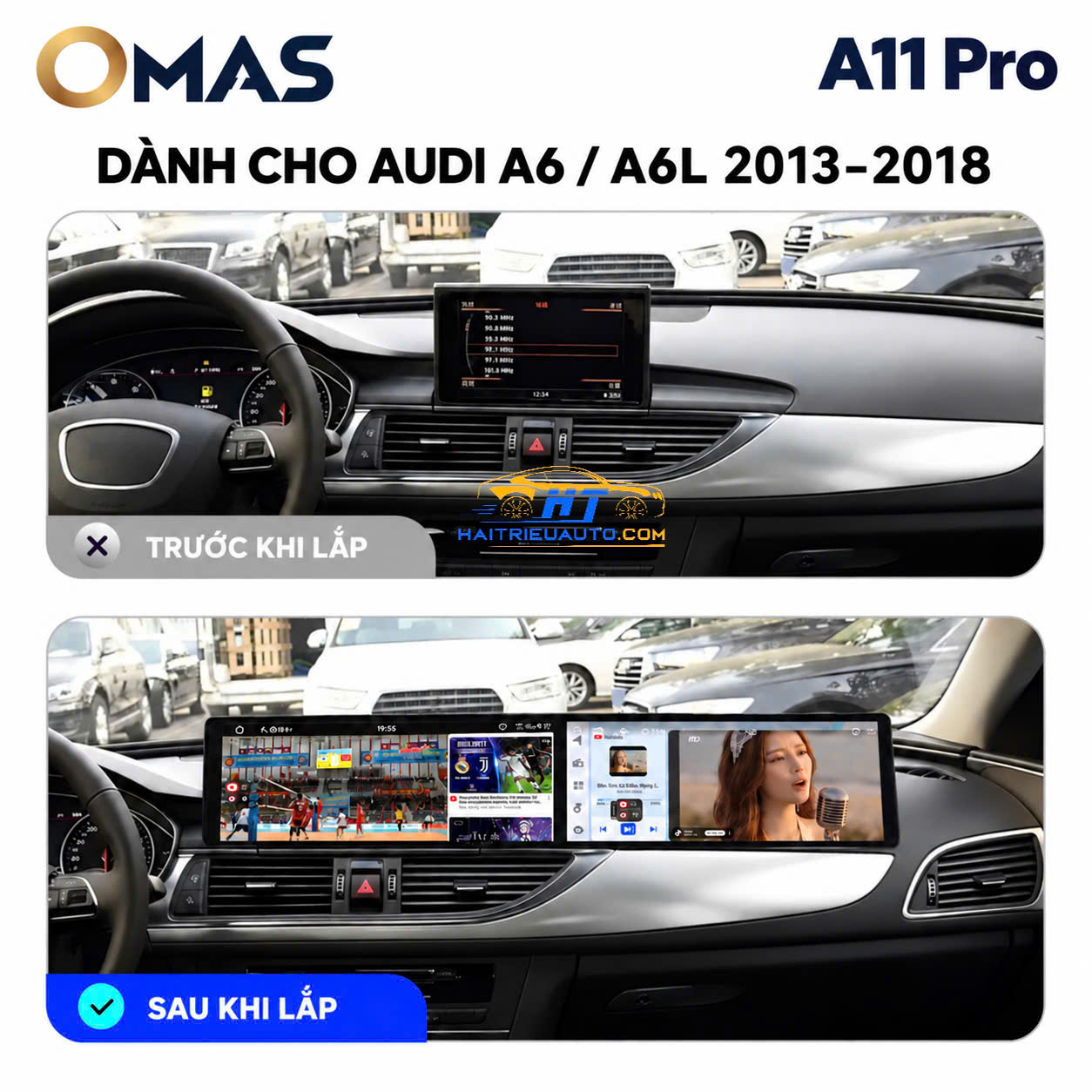 MÀN HÌNH ANDROID OMAS A11 PRO XE AUDI A6 2015