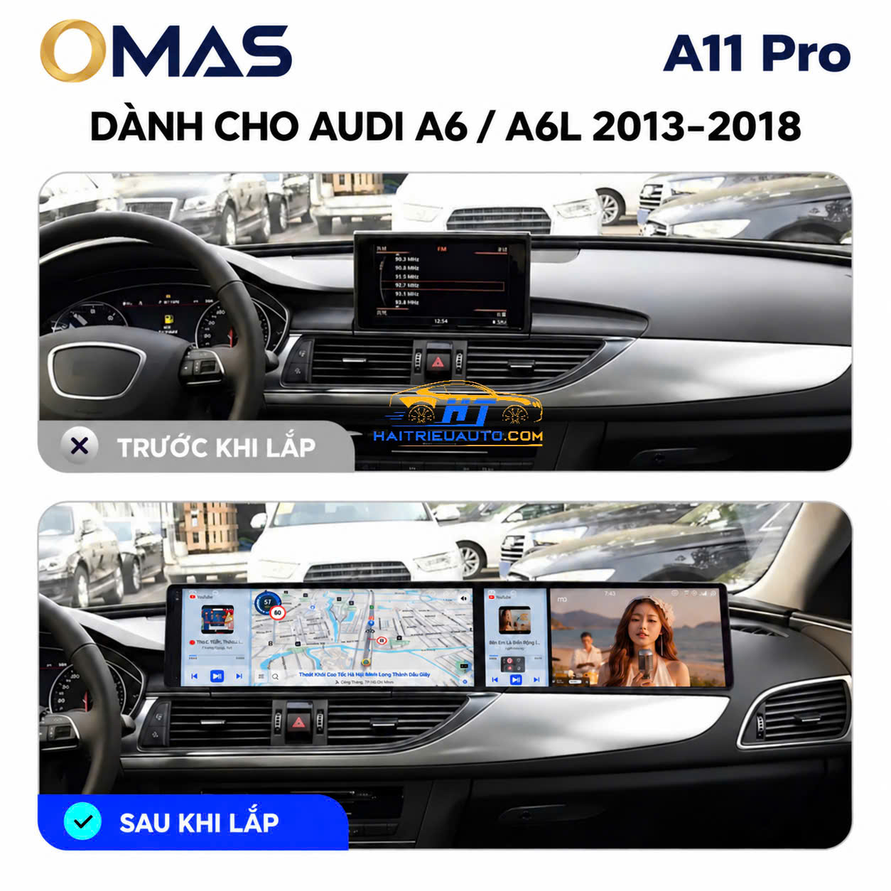 MÀN HÌNH ANDROID OMAS A11 PRO XE AUDI A6 2015