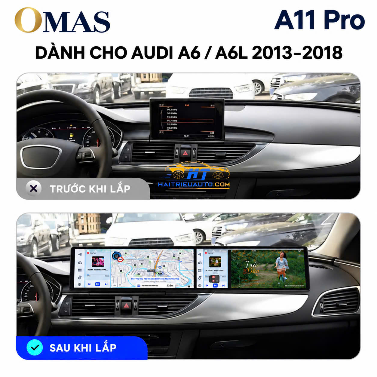 MÀN HÌNH ANDROID OMAS A11 PRO XE AUDI A6 2015